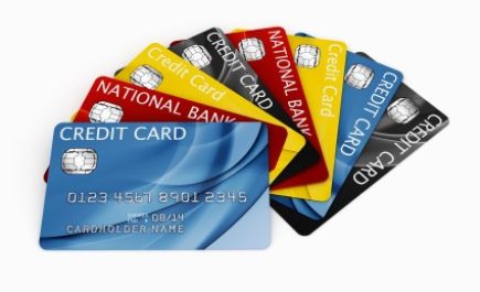 3d rendering of credit cards fanned out